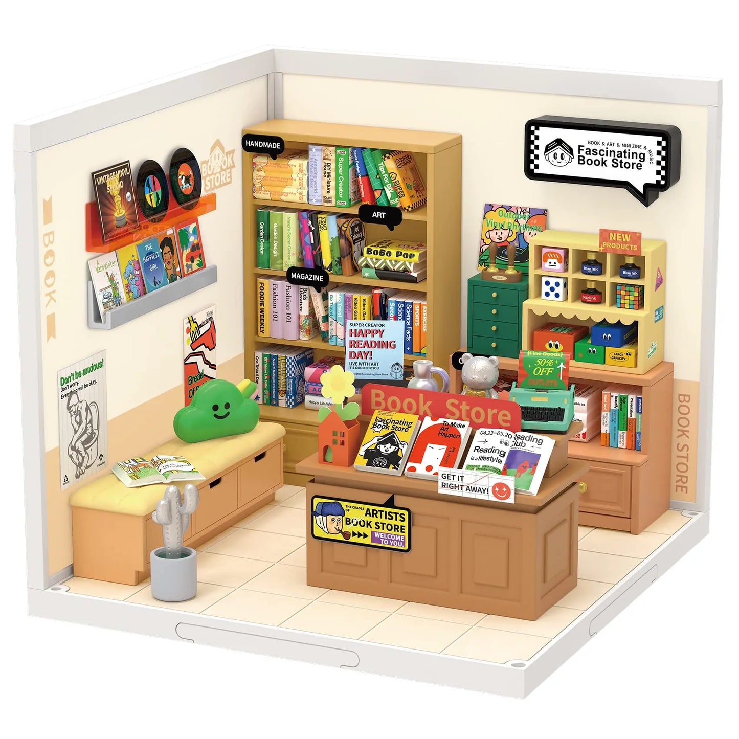 Robotime Rolife Super Creator Plastic Building Blocks – DIY Miniature House Kit for Kids & Adults, 3D Puzzle Multi-Scene Toy Set