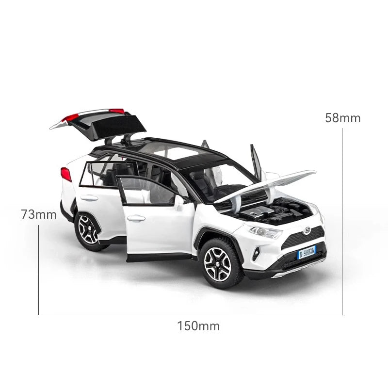 1:32 RAV4 SUV 2023 Alloy Die-Cast Toy Car – Pull-Back Model with Sound & Light, Perfect Children’s Collectible Birthday Gift