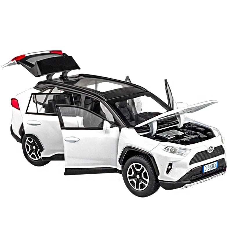 1:32 RAV4 SUV 2023 Alloy Die-Cast Toy Car – Pull-Back Model with Sound & Light, Perfect Children’s Collectible Birthday Gift