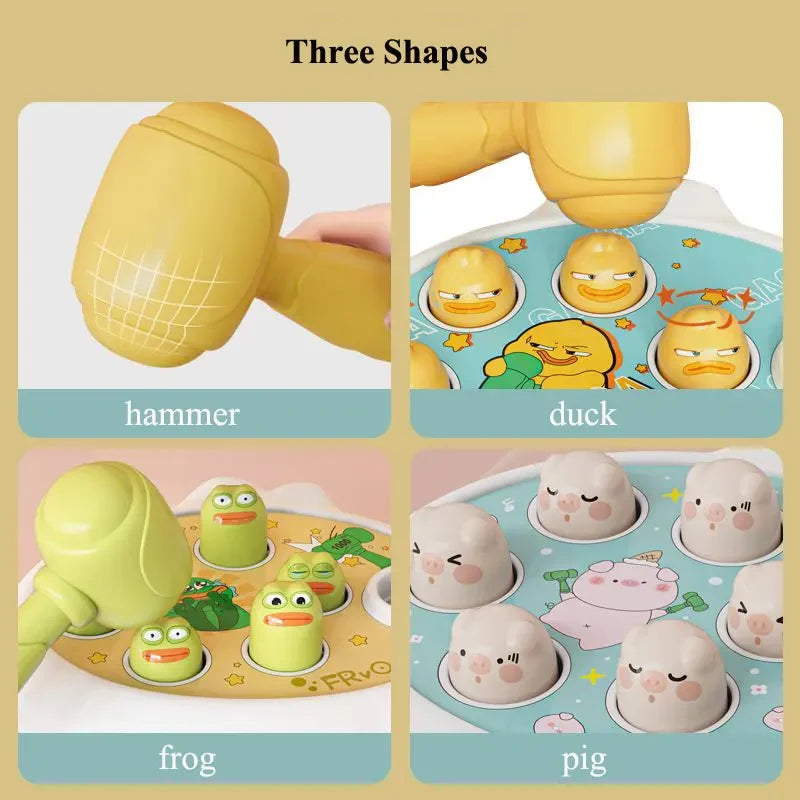 Duck/Frog/Pig Baby Toy – Montessori Educational Puzzle Game with Hammer, Learning Gift for Toddlers 12–24 Months Boys & Girls