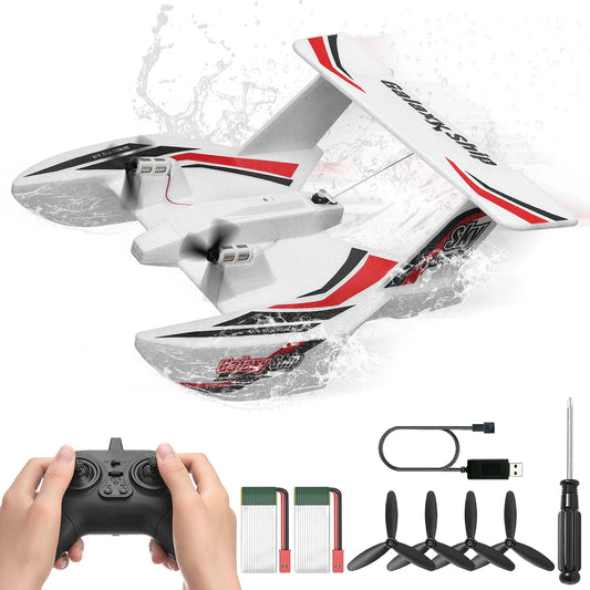 SucceBuy EPP Foam RC Plane – 2.4G 3CH Remote Control Glider Air & Water Land Flying Aircraft Toy for Boys